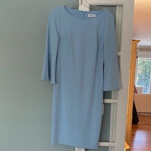 Calvin Klein Light Blue Long Sleeve Dress
